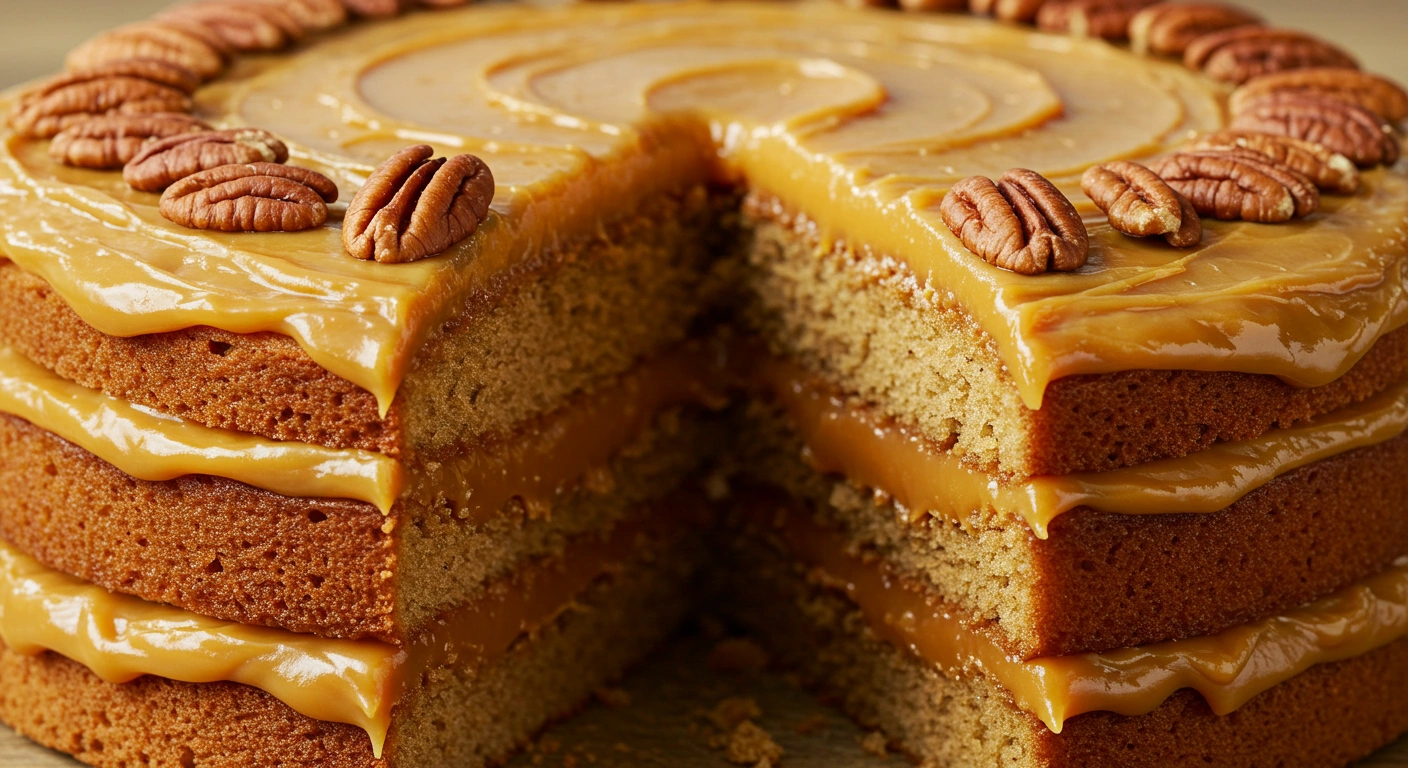 Banana Pecan Caramel Layer Cake - secondary view